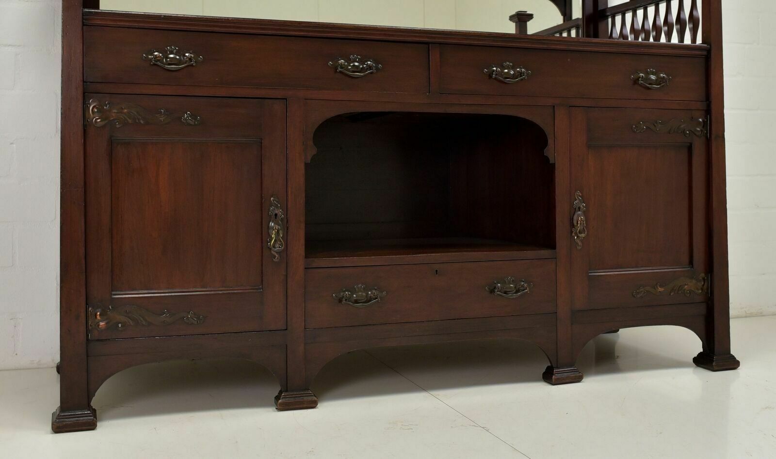 photo for sale Antique! Buffet Cabinet Restored Art Nouveau Around 1900 Mahogany Sideboard