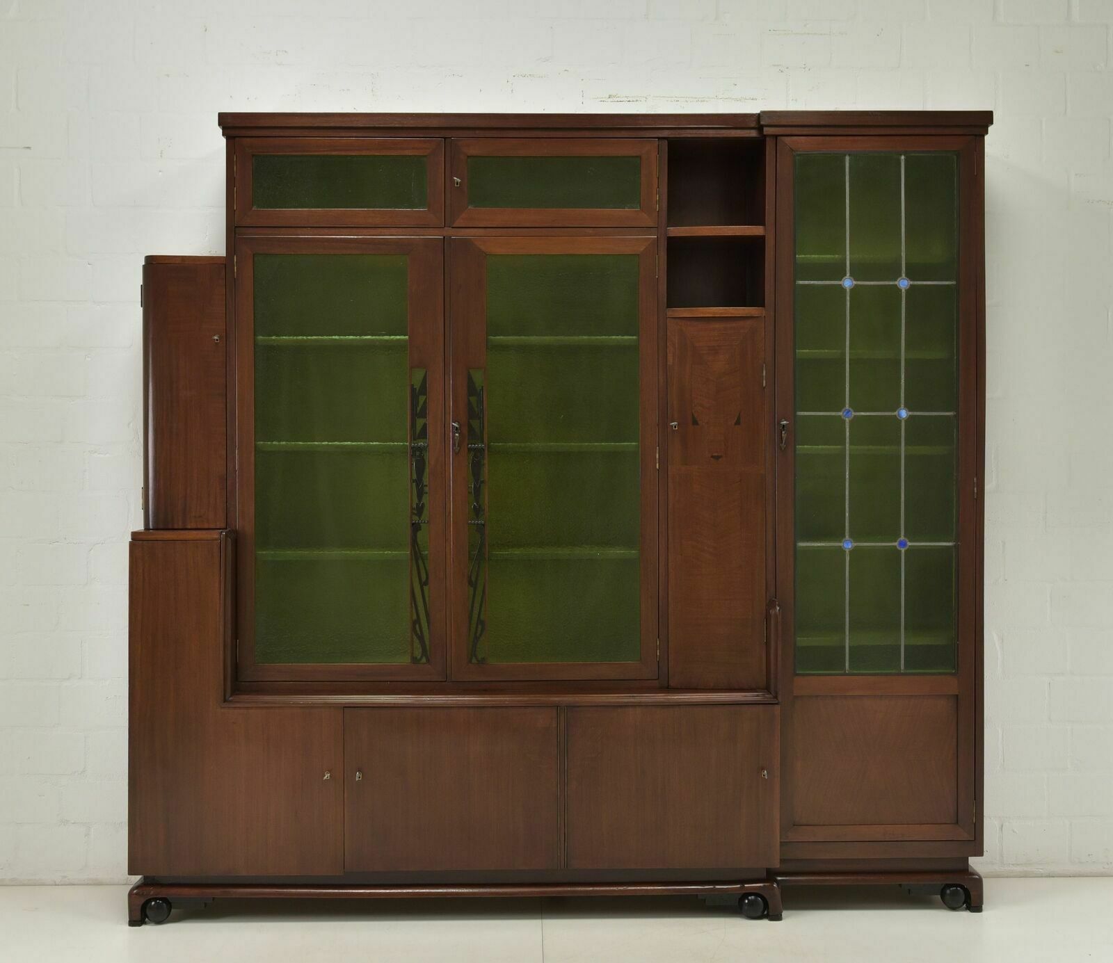 Antique! Large Bookcase Restored Art Deco Around 1925 Display Cabinet K Xl photo furniture