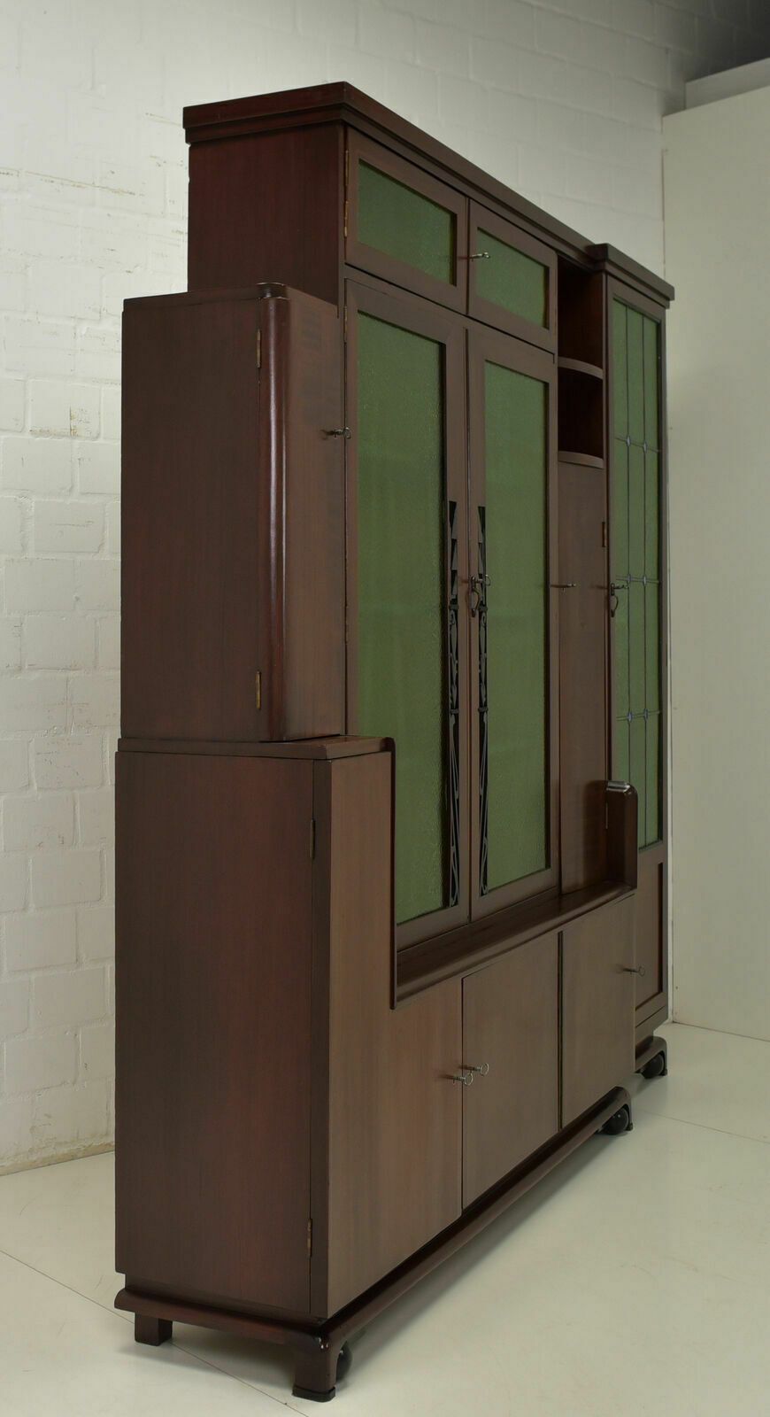 Furniture Antique! Large Bookcase Restored Art Deco Around 1925 Display Cabinet K Xl photo