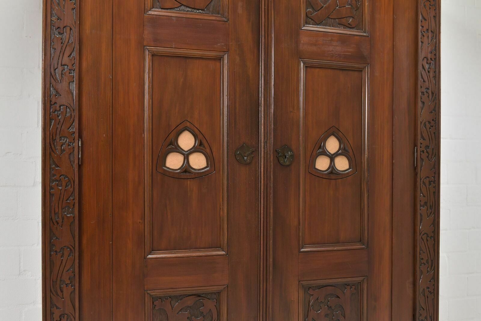 photo furniture Antique! Hall Cabinet Restored Art Nouveau Gothic 1909 In The Style Of Riemerschmid