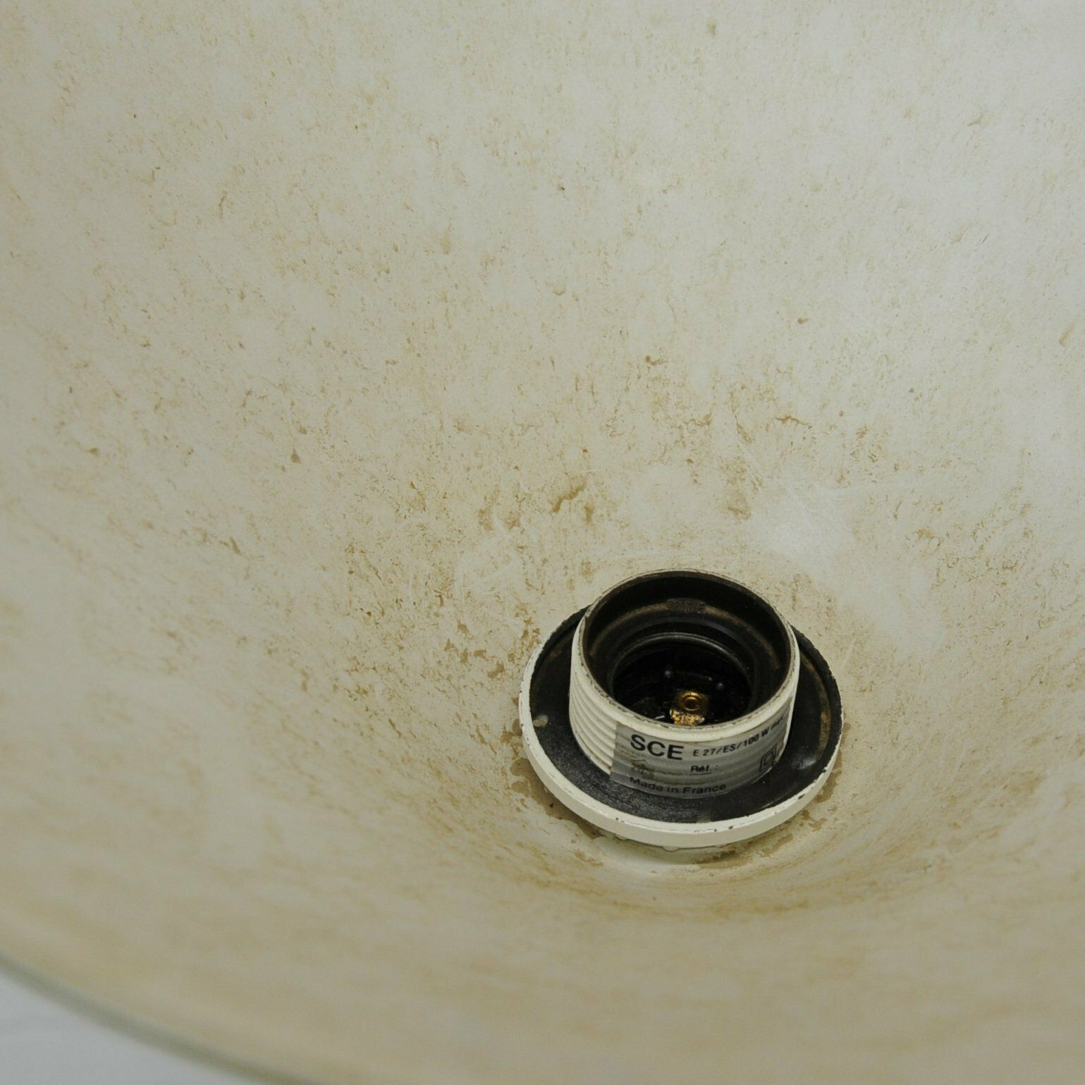 French Torchiere White Enamelled Metal Floor Lamp By Sce, 1970s photo Lighting