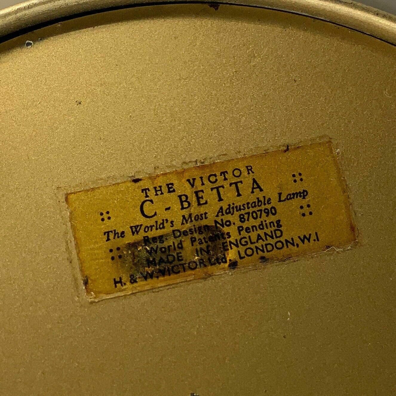 The Victor C Betta Desk Lamp H W Victor Ltd 40s 50s Rare photo buy