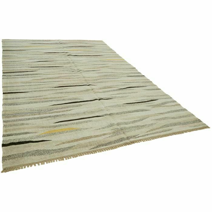 Handmade Contemporary Beige Hemp Kilim Rug 246 Cm X 362 Cm photo furniture