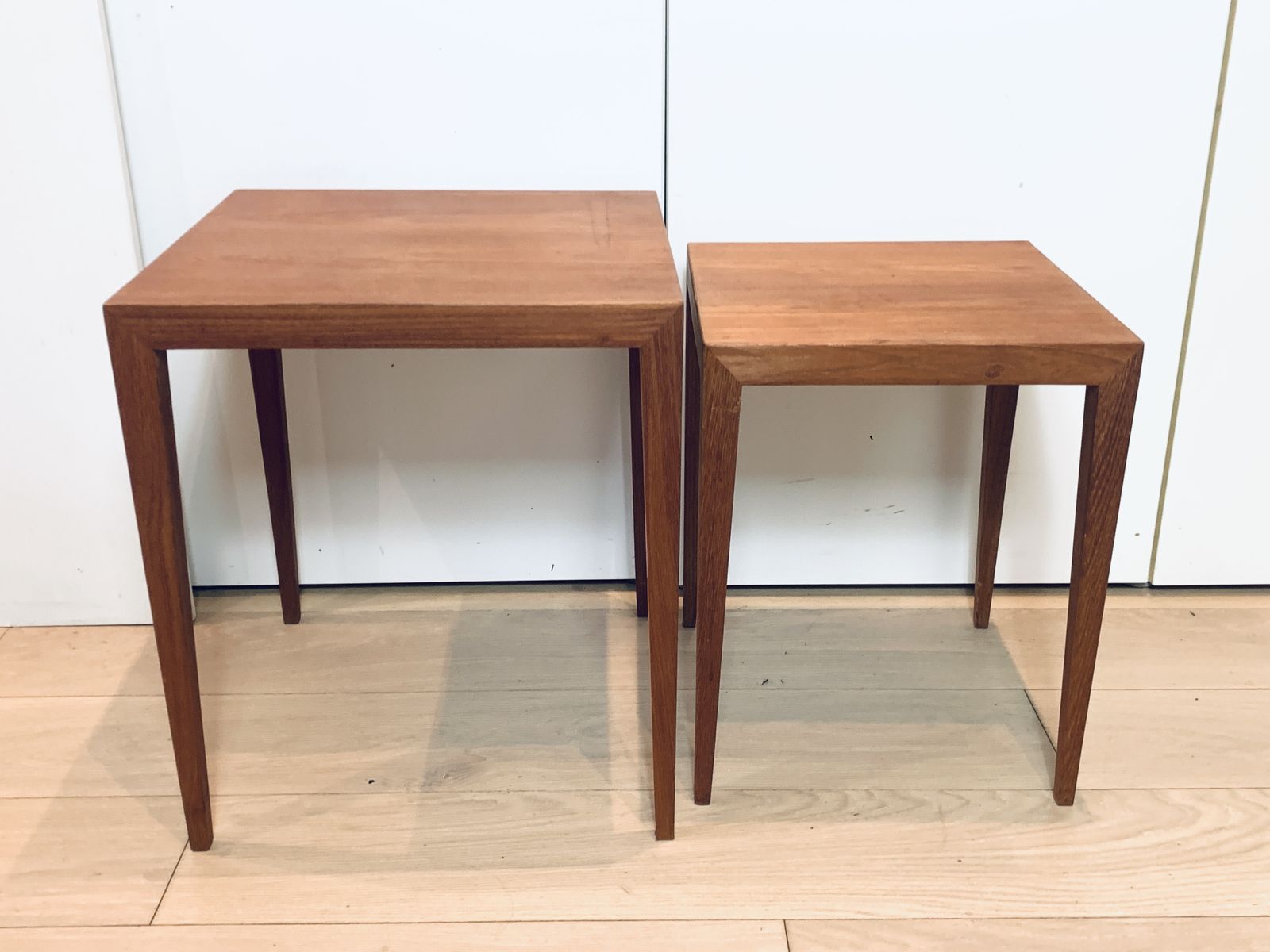 Sevrin Hansen 39a And 39b Nesting Table Set In Teak Danish Mid Century photo vinterior