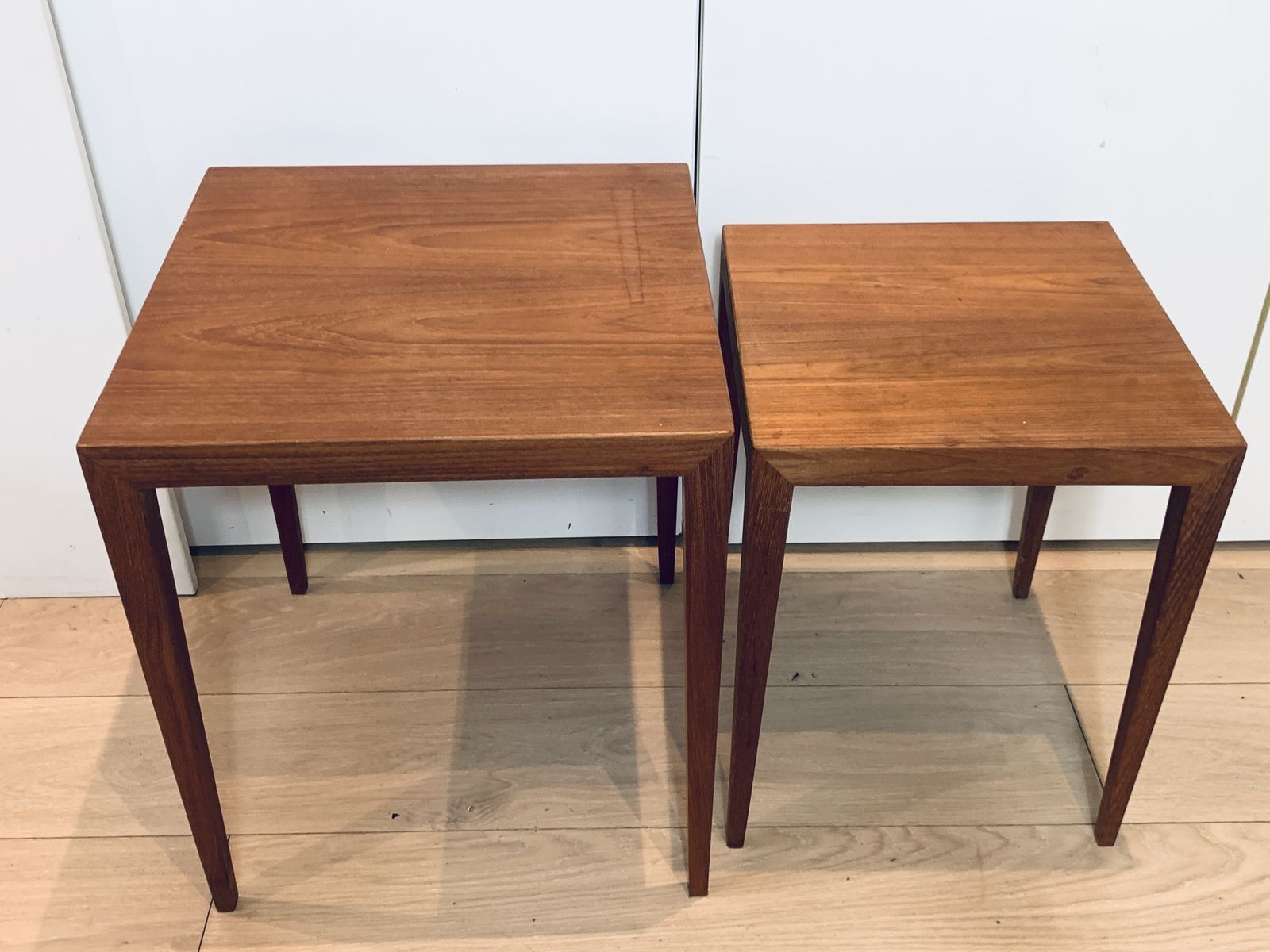 photo furniture Sevrin Hansen 39a And 39b Nesting Table Set In Teak Danish Mid Century
