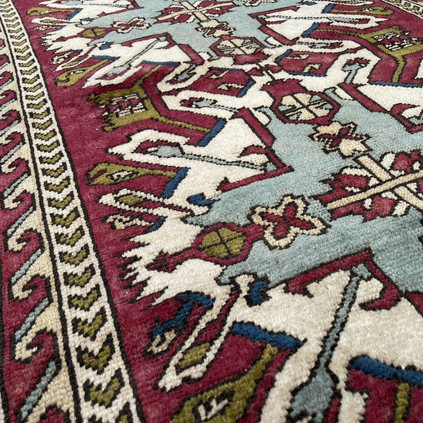 Antique Turkish Kars Kazak Rug, 180x 126 Cm photo Textiles
