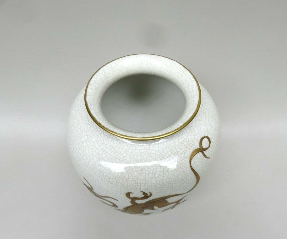 Vase With Dragon By A. Geigenmüller For H&C Heinrich, 1940s photo vintage