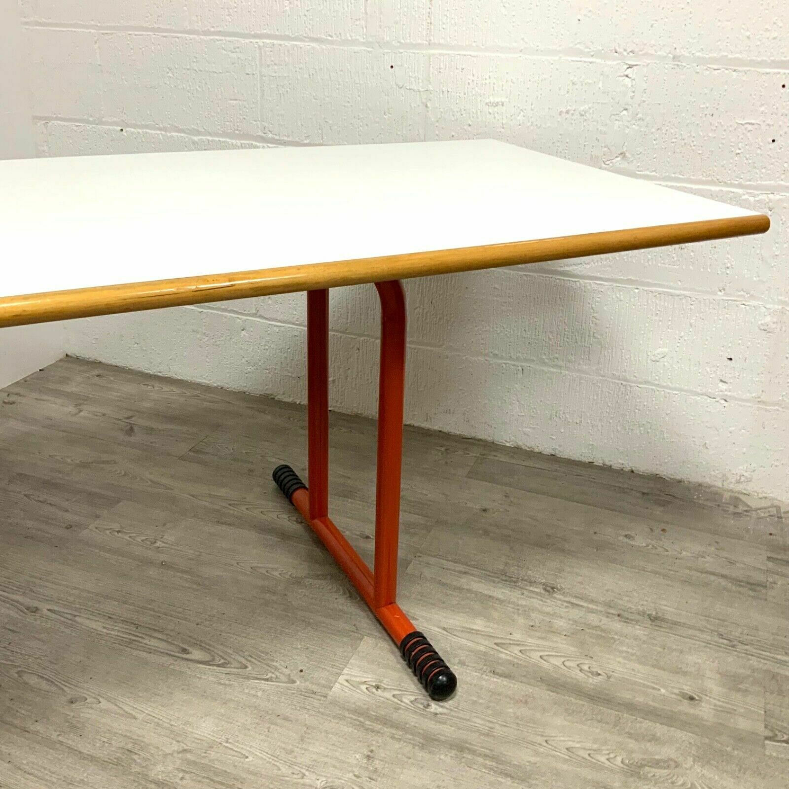 Joe Colombo For Bieffeplast White And Orange Desk Dining Table Italian 1970s Mcm photo Furniture