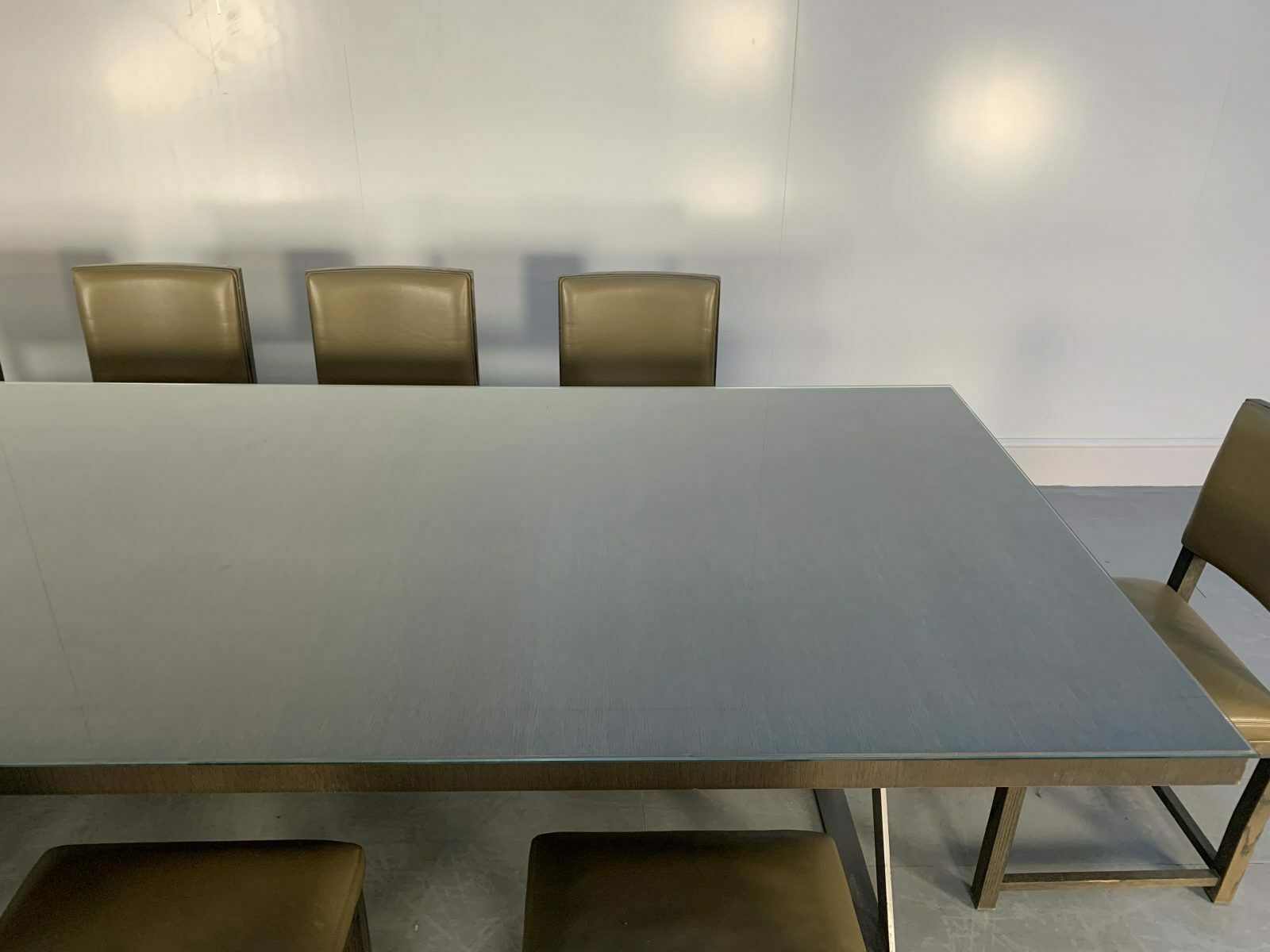 Furniture Sublime Huge B&B Italia “Max” Dining Table & 10 “Maxalto” Dining Chairs In Grey Oak & Leather photo