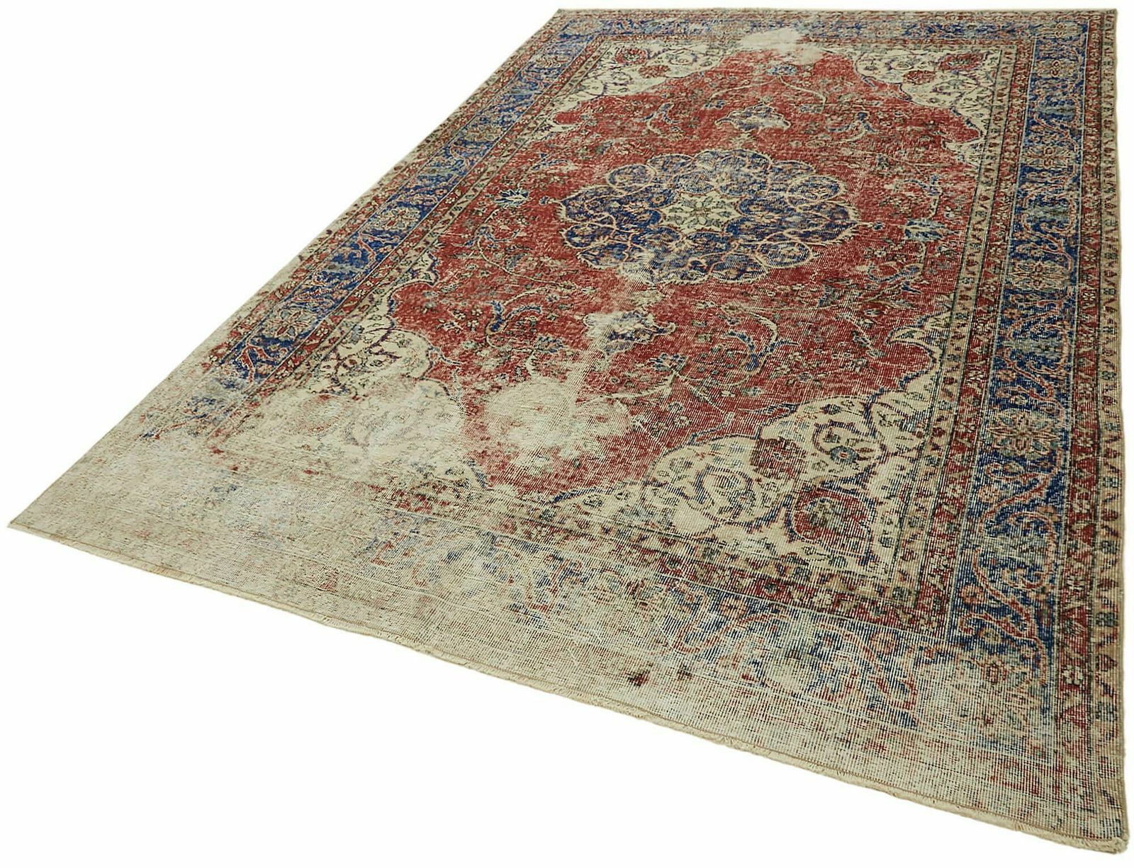 Handmade Beige Turkish Vintage Area Rug 210 Cm X 310 Cm photo vinterior