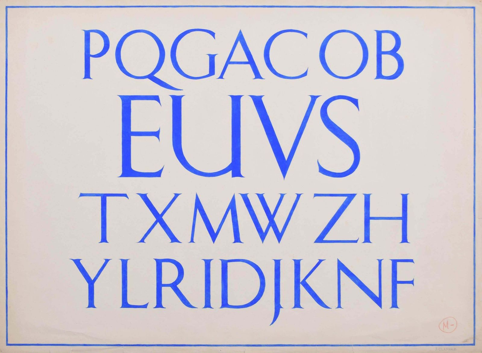 S Clapham Lettering Font Design Blue Watercolour By S Clapham