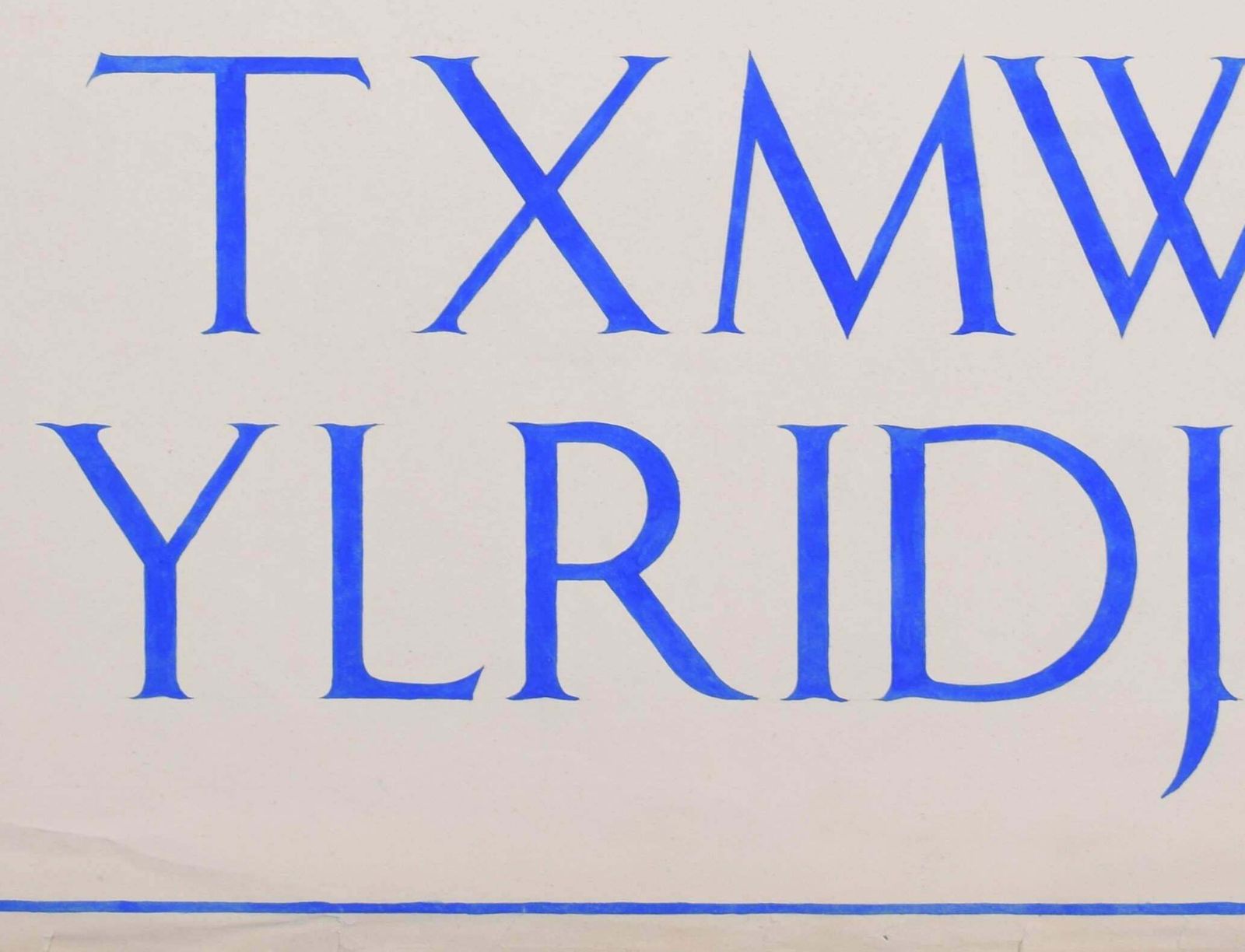 S Clapham Lettering Font Design Blue Watercolour By S Clapham photo for sale
