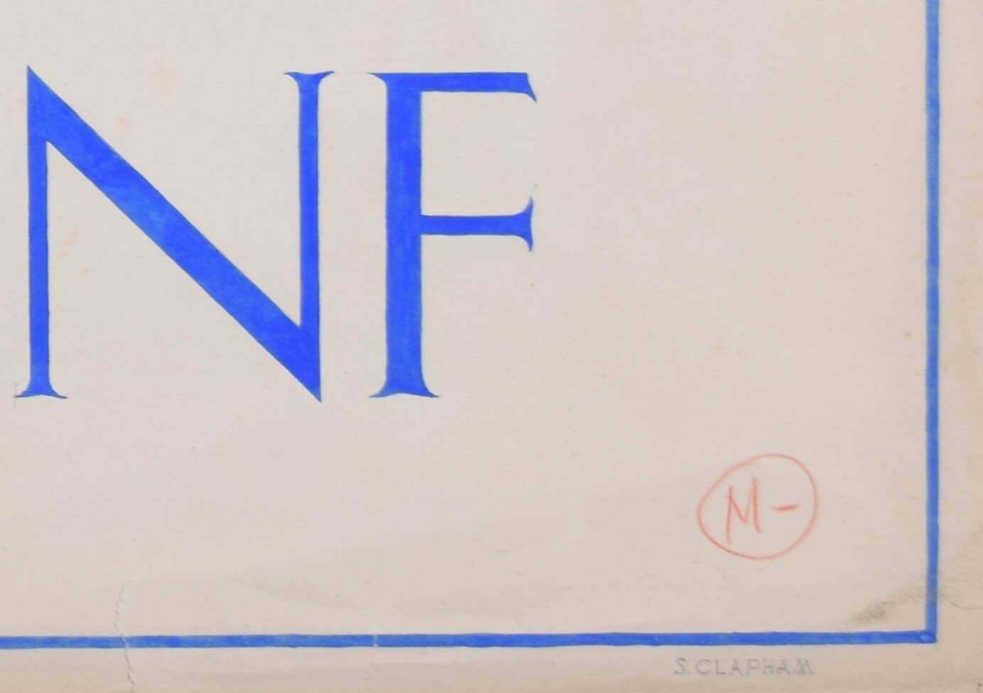 S Clapham Lettering Font Design Blue Watercolour By S Clapham photo Art