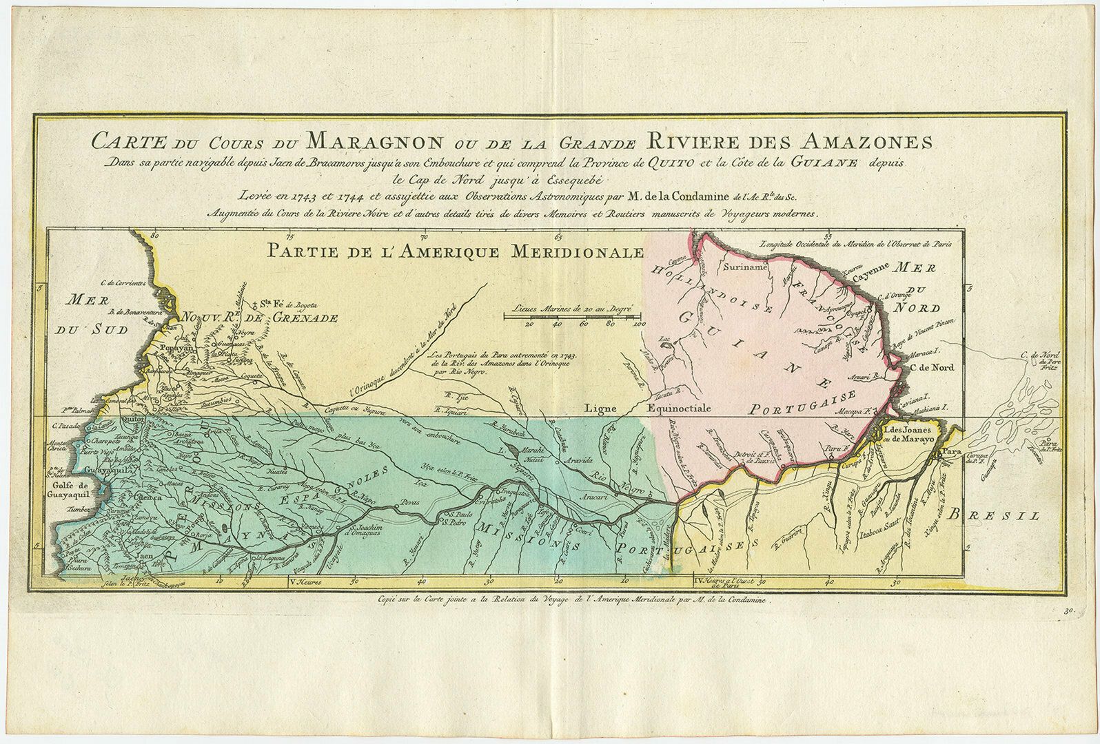 Antique Map Of The Course Of The Amazon River