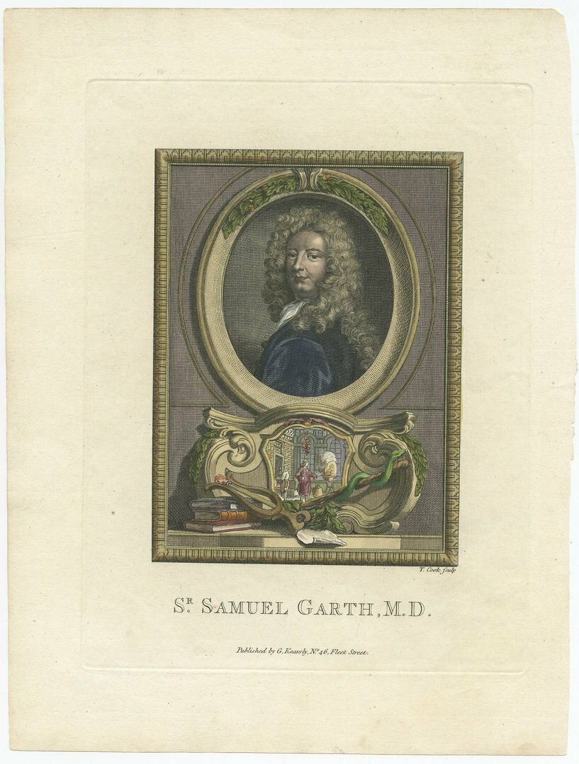 Antique Portrait Of Sir Samuel Garth