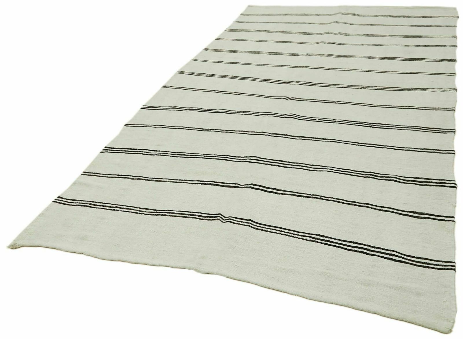 Handmade Contemporary White Hemp Kilim Rug  350 Cm X 177 Cm photo for sale