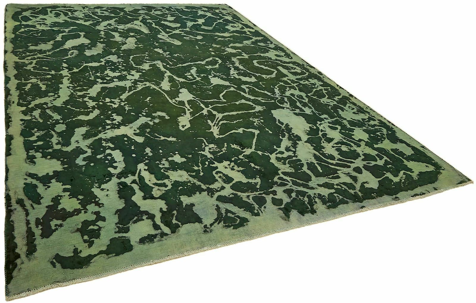 Handmade Green Overdyed Large Area Rug  374 Cm X 262 Cm photo furniture