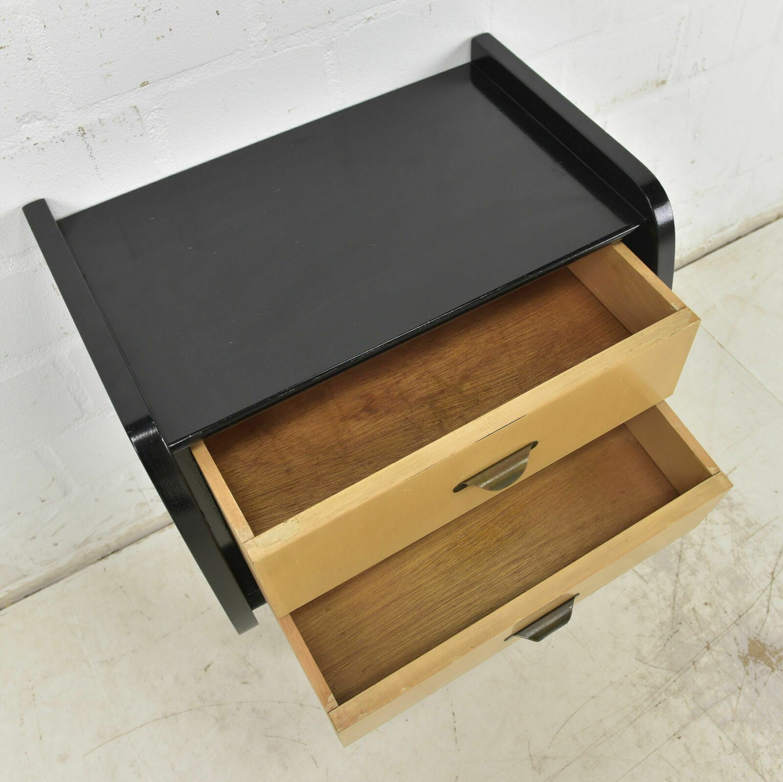 photo for sale Retro! Rockabilly Bedroom Ensemble Mirror Chest Of Drawers And Bedside Tables Black