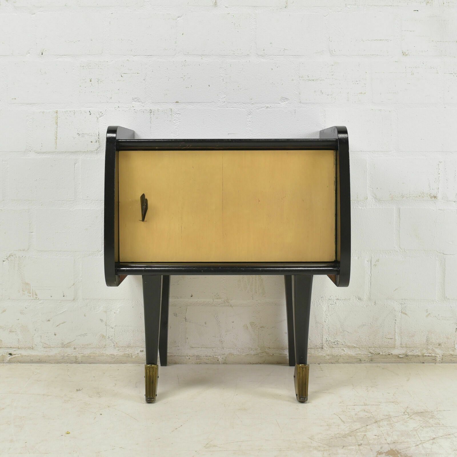 Furniture Retro! Rockabilly Bedroom Ensemble Mirror Chest Of Drawers And Bedside Tables Black photo
