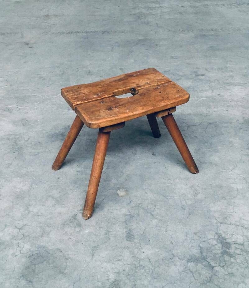Craftsman Handmade Folk Art Milk Stool, Late 1800's photo furniture