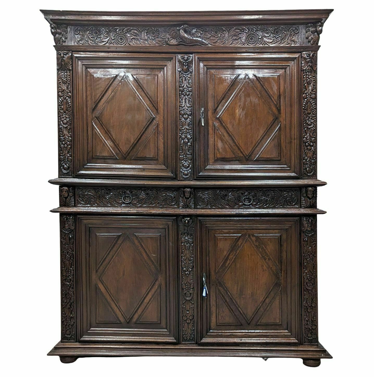 Four 17th Century Walnut Doors Decorated With Putti