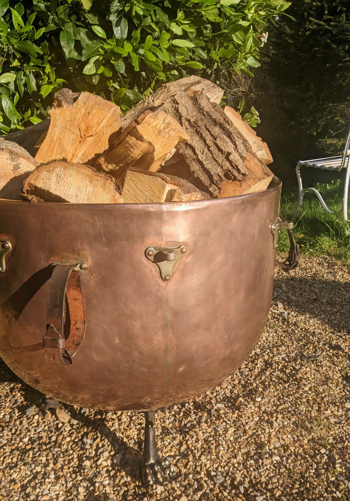 Antique Copper Log Bin, Early 20th Century photo Home Fixtures