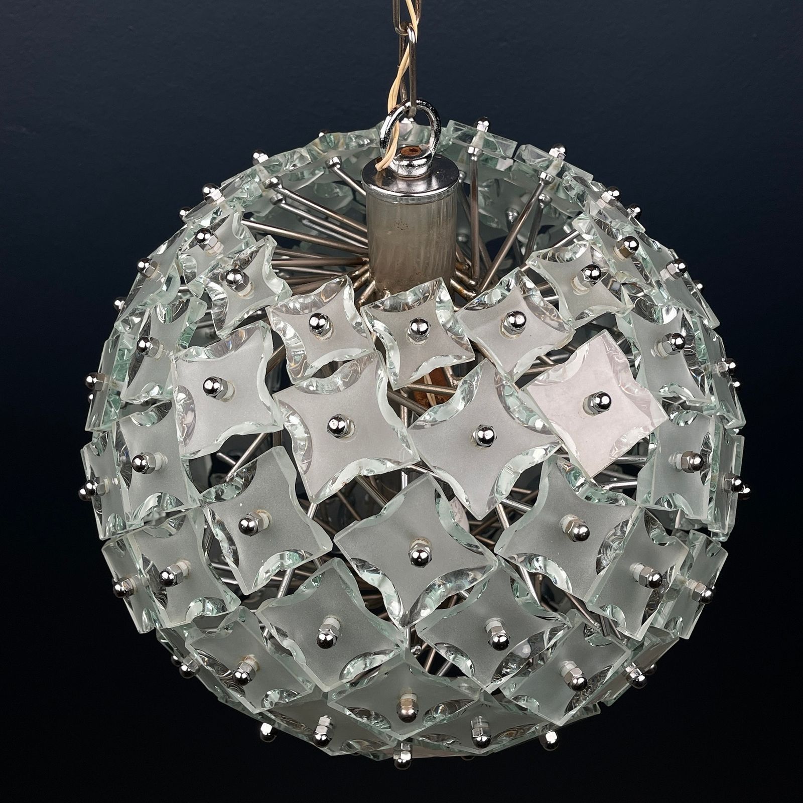 Art Glass Pendant Lamp Sputnik By Fontana Arte Italy 1960s photo Lighting