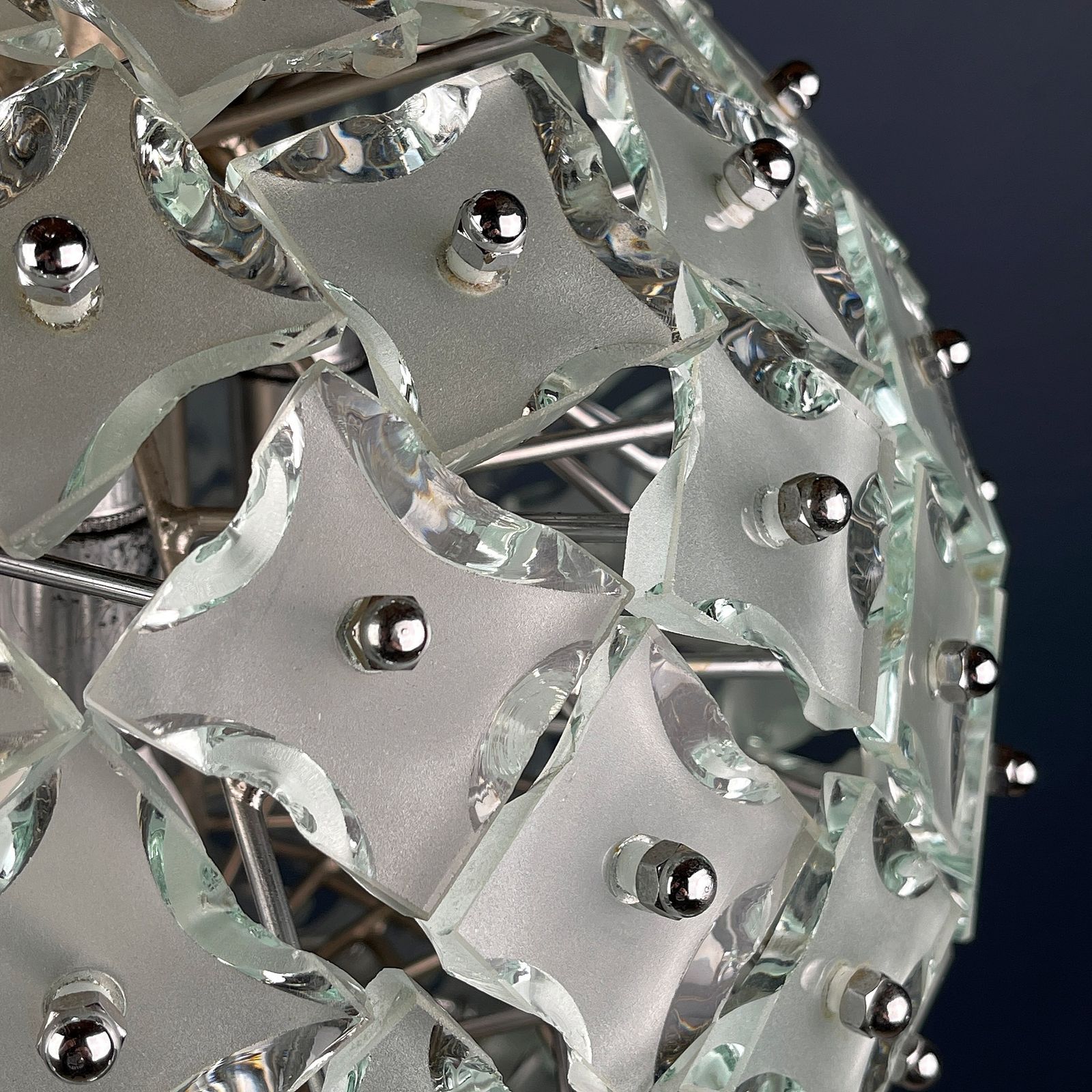 Art Glass Pendant Lamp Sputnik By Fontana Arte Italy 1960s photo vinterior