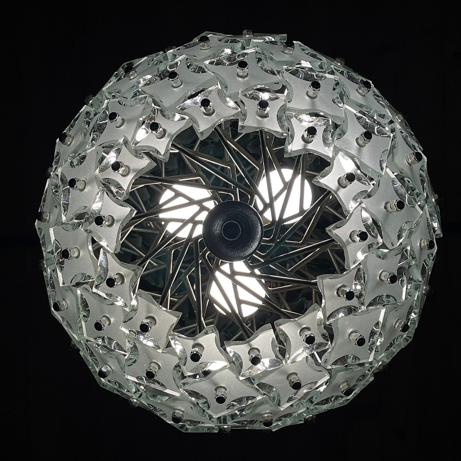 Art Glass Pendant Lamp Sputnik By Fontana Arte Italy 1960s photo vintage