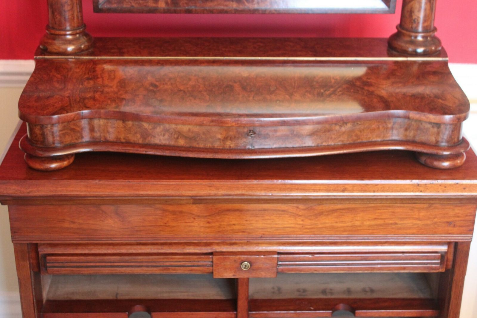 An Outstanding Quality Large Victorian Burr Walnut Toilet Mirror. photo furniture
