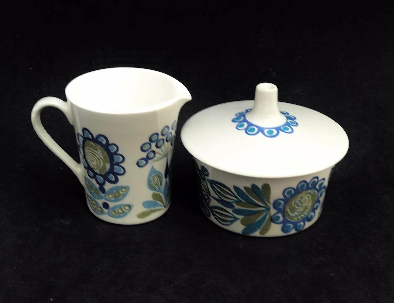 Figgjo Flint Suikerpot En Melkkannetje Door Turi Gramstad Oliver, Tor Viking Patroon, Theestel, Noors Design photo buy