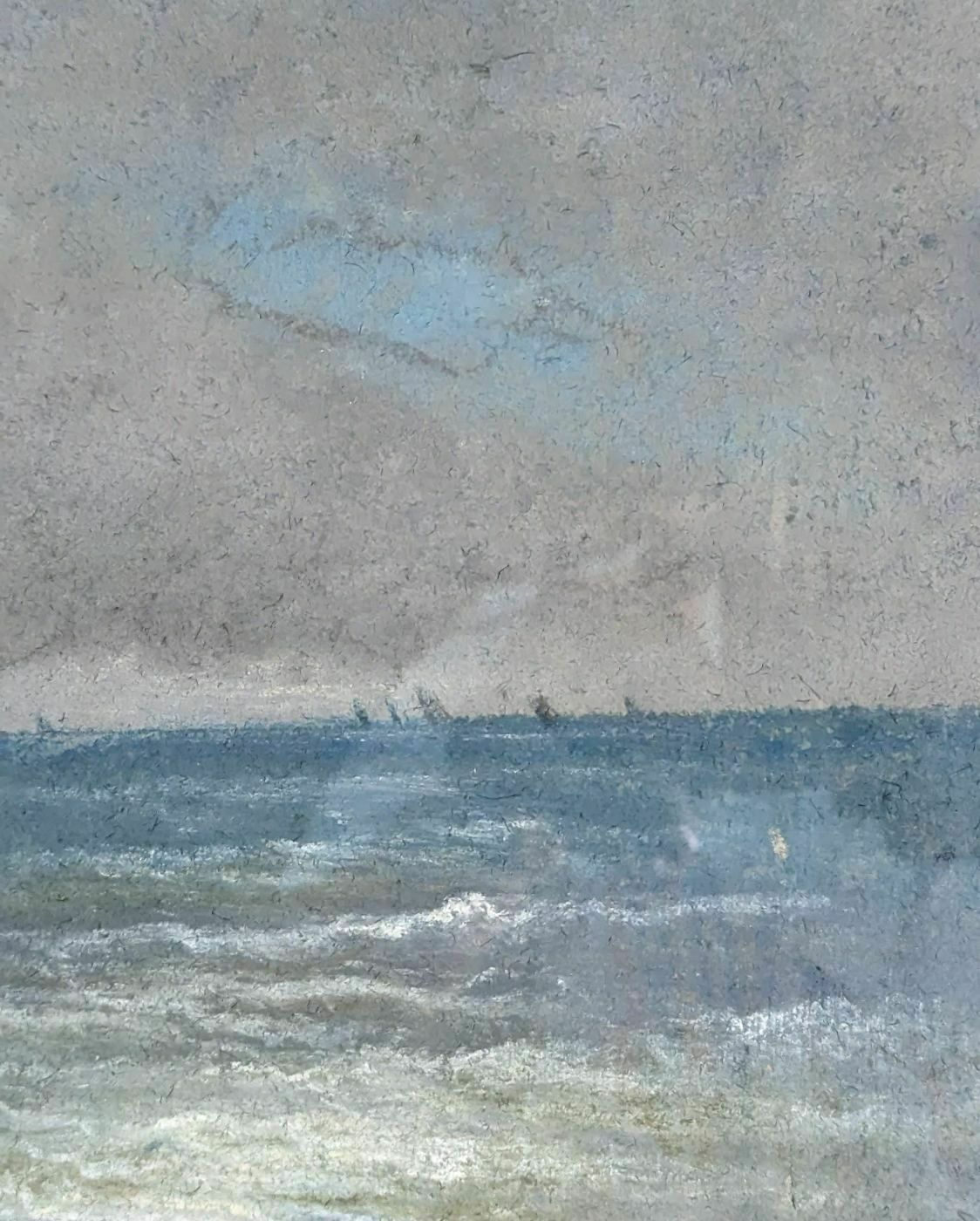 Pastel Drawing Marine Illustrations With Sailboats Late 19th Century photo vinterior