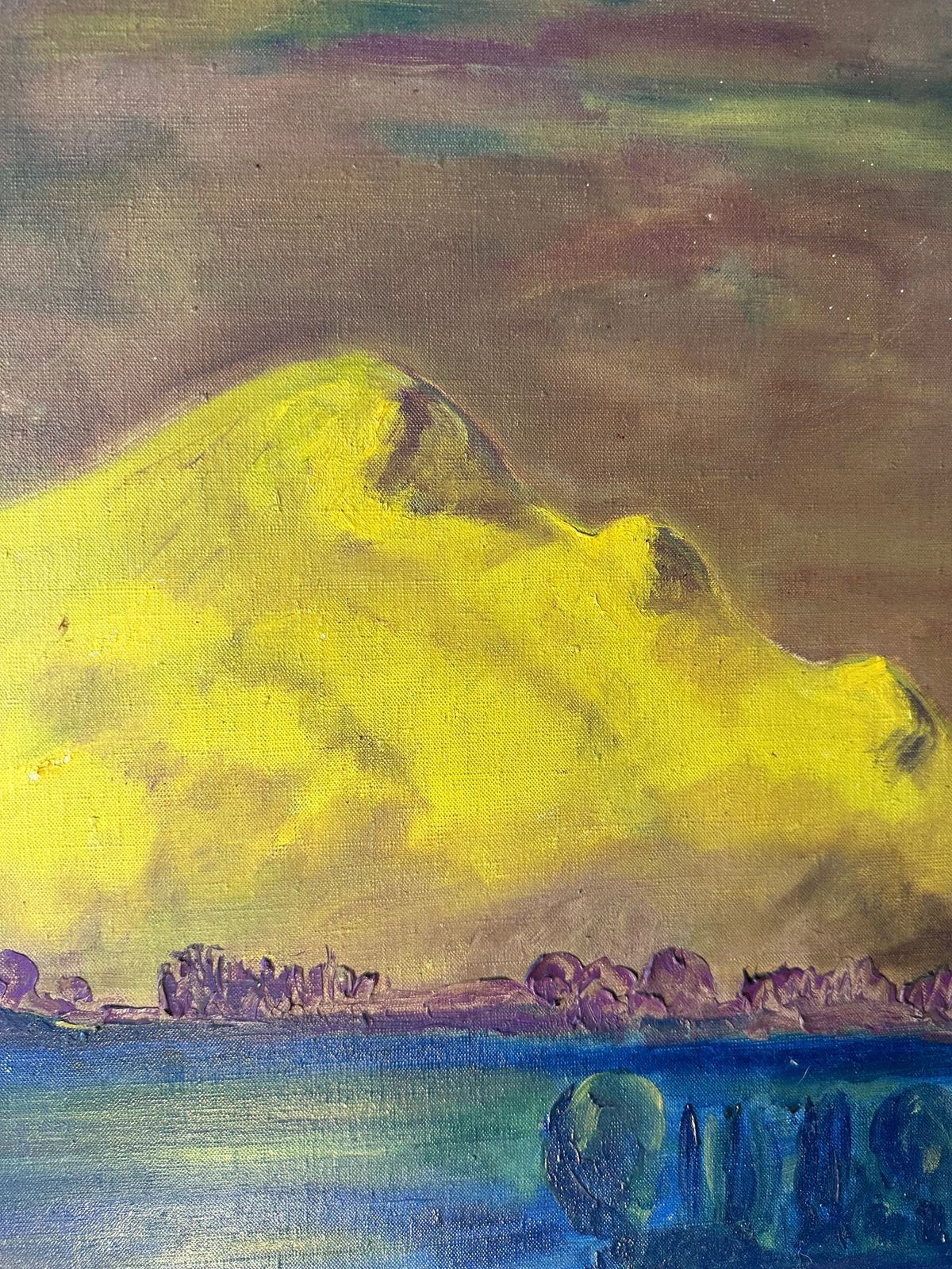 Mid Century Modern Landscape In Oil On Canvas, 1960 photo for sale