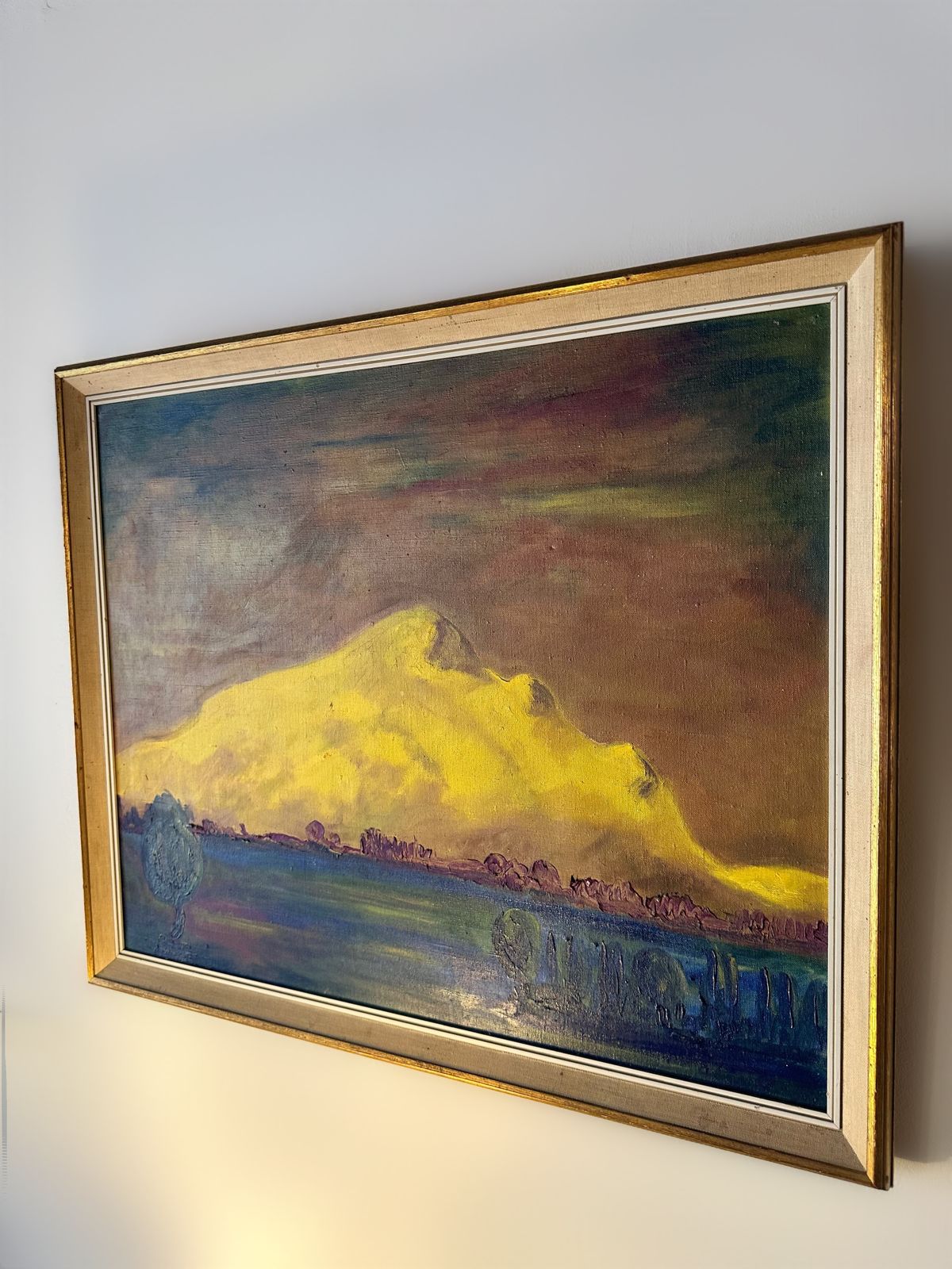 Mid Century Modern Landscape In Oil On Canvas, 1960 photo buy