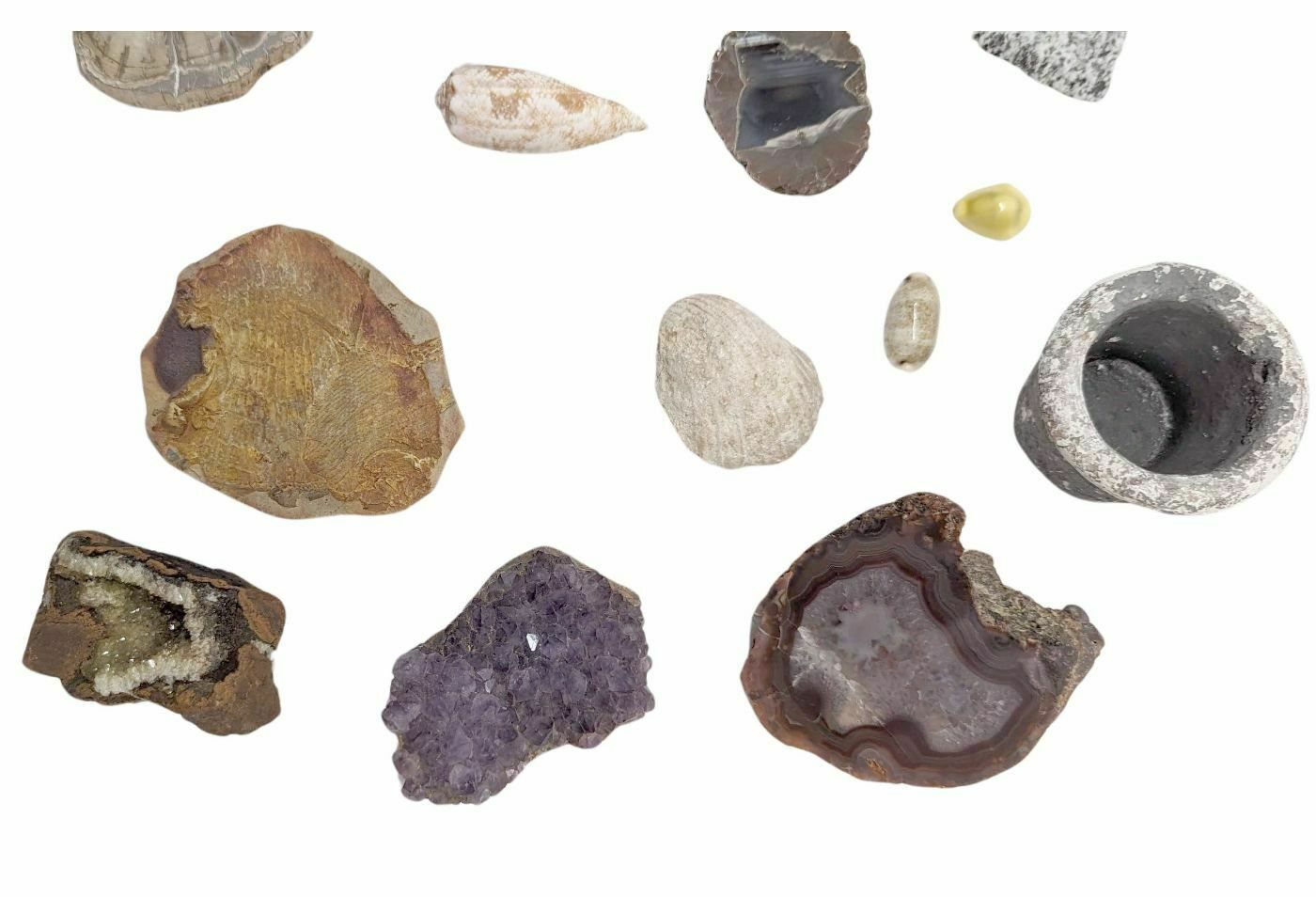 379.0 Collection Of Collectible Stones Agate Pyrite Etc photo