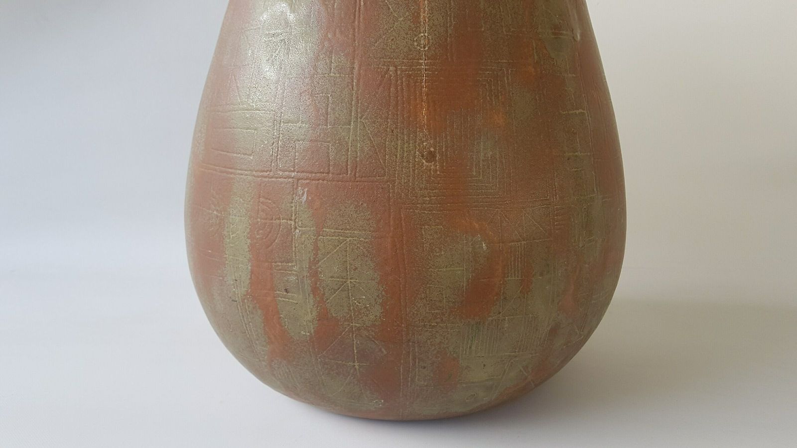 Rare Xxl Lu Klopfer Vase, 1950's With A Copper Like Brown Glaze photo Home Decor