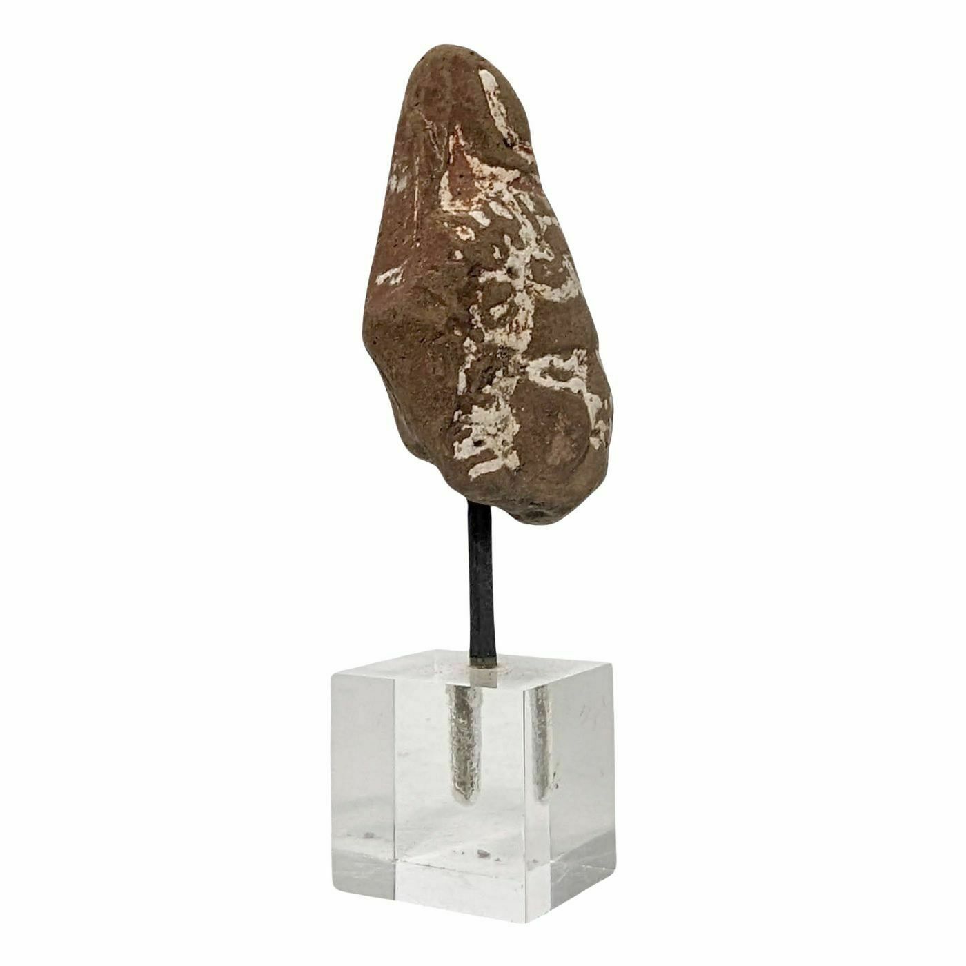 Archeology Statuette Of Painted Woman's Head With Base photo Art
