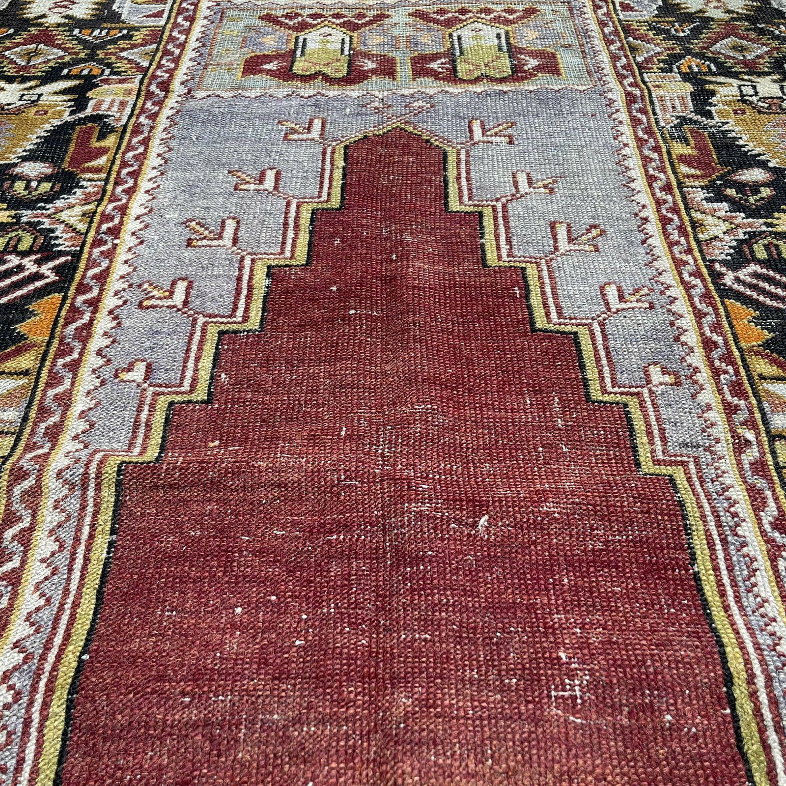 Antique Turkish Rug,Feiner Handgeknüpfter Orientteppich Türkisch Teppich, 185x 110 Cm photo vinterior