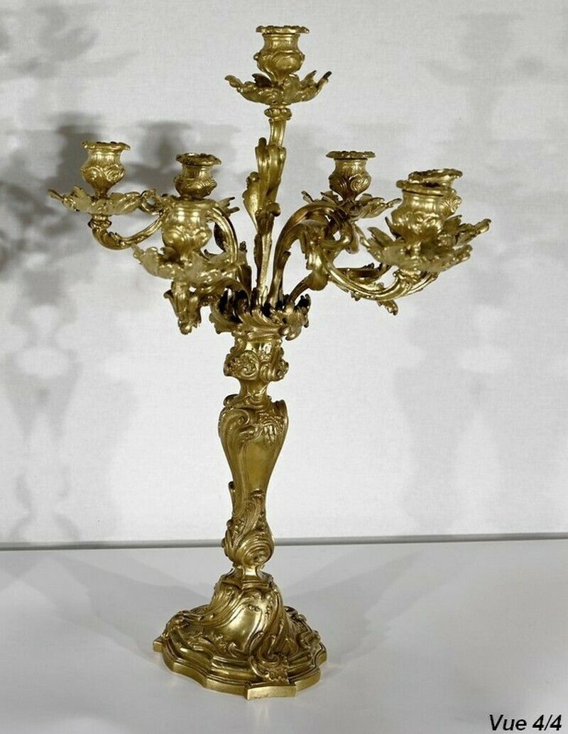 photo buy Important Gilt Bronze Candelabra, Louis XV Style – Late 19th Century