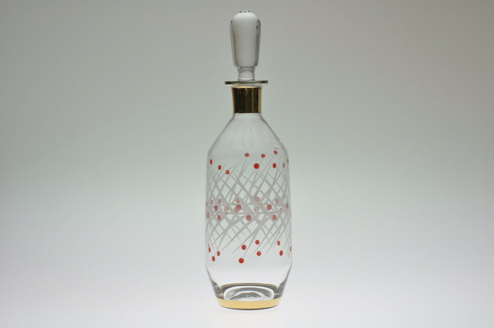 Decanter Set, Mid Century Glassware, Mid Century Decanter, Mid Century Glass, Bohemian Glass, Czech Decanter, Glass Decanter, Decanter Glass photo vintage