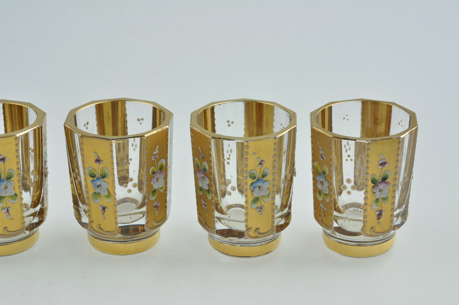 Czech Decanter, Decanter Set, Hand Painted Decanter, Gold Enameled Decanter Set, Glass Decanter Set, Glass Decanter, Antique Decanter Set photo 349.0