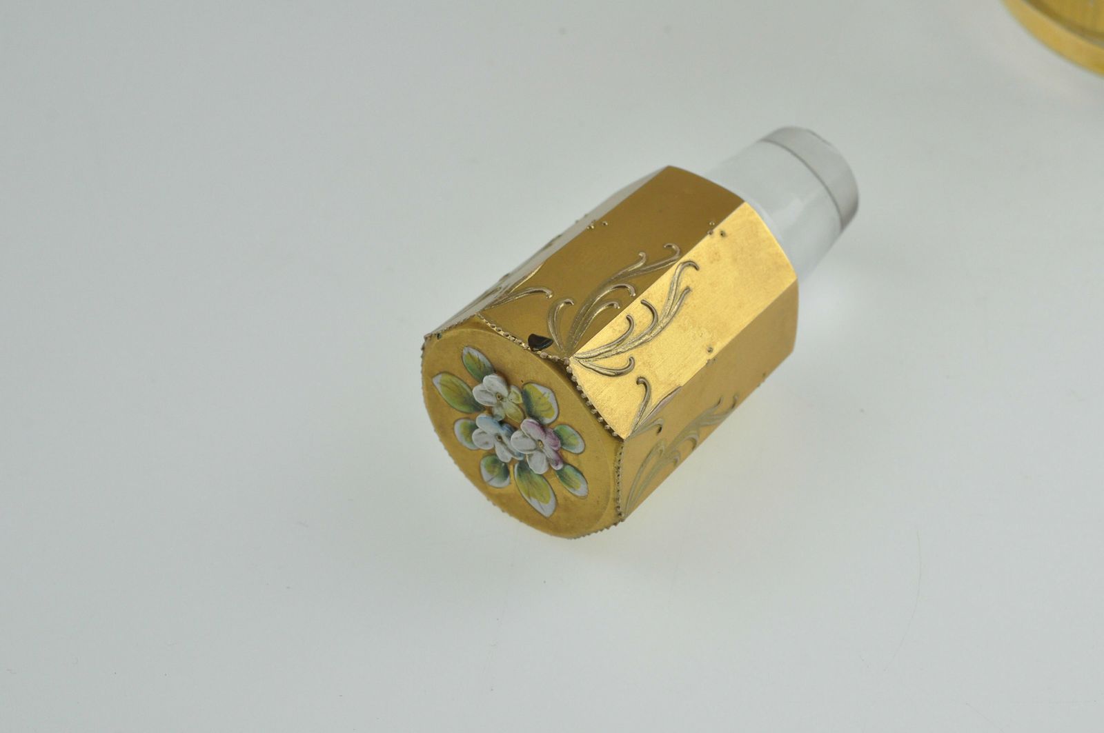 photo for sale Czech Decanter, Decanter Set, Hand Painted Decanter, Gold Enameled Decanter Set, Glass Decanter Set, Glass Decanter, Antique Decanter Set
