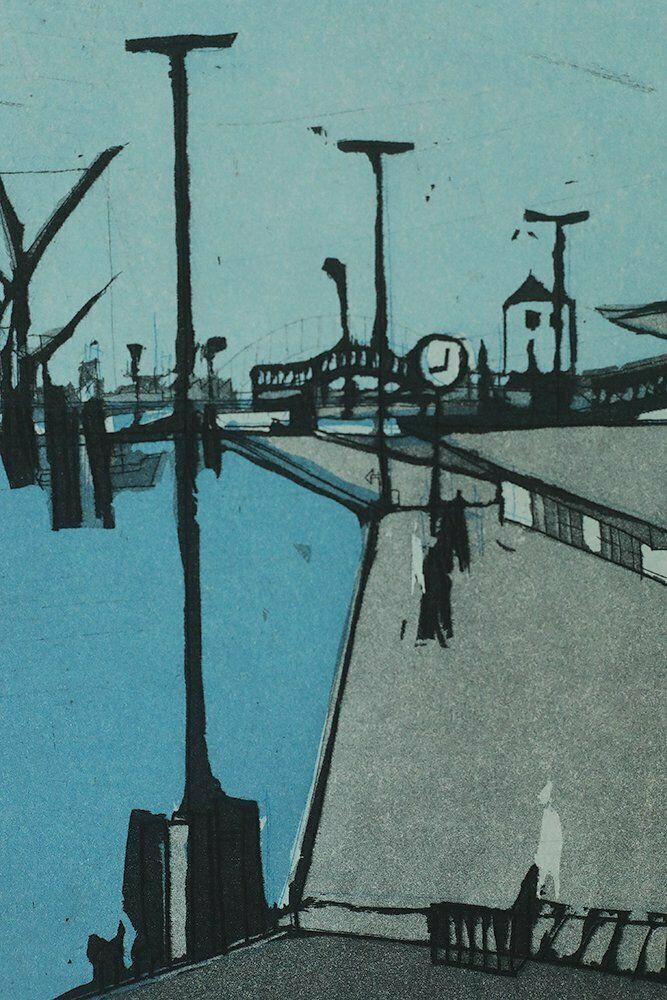 Otto Eglau, In Port, Etching, 1961 photo for sale