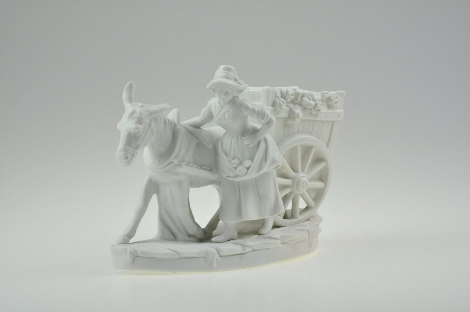 Lady And Donkey Ceramic Statue, Vintage Statue, Antique Statue, Mid Century Statue, Modernist Figurine, Mid Century Modern, Ceramic Statue