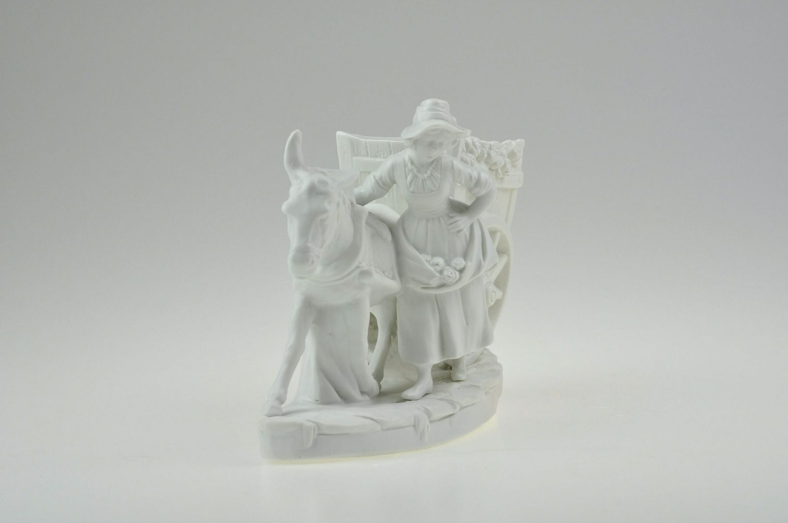 Lady And Donkey Ceramic Statue, Vintage Statue, Antique Statue, Mid Century Statue, Modernist Figurine, Mid Century Modern, Ceramic Statue photo vintage