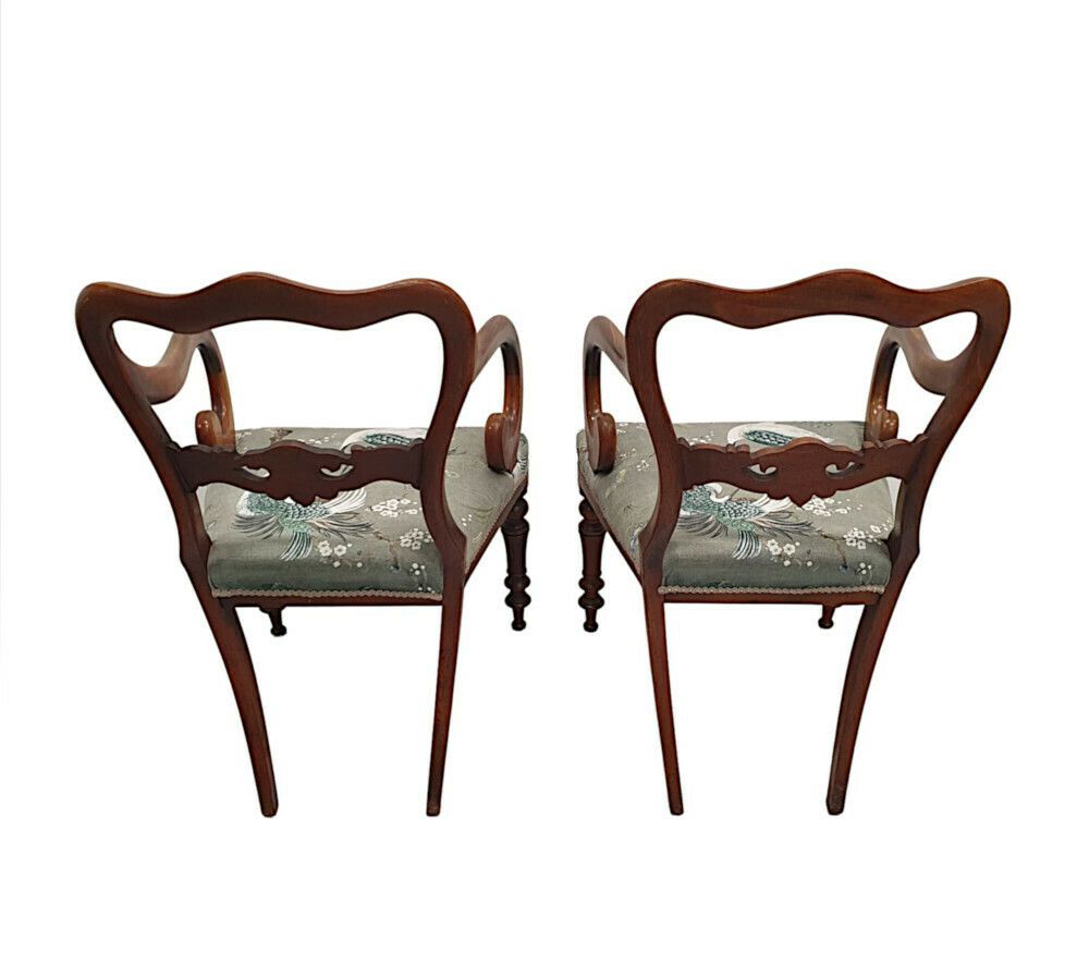 Pair Of 19th Century Mahogany Carver Armchairs photo for sale