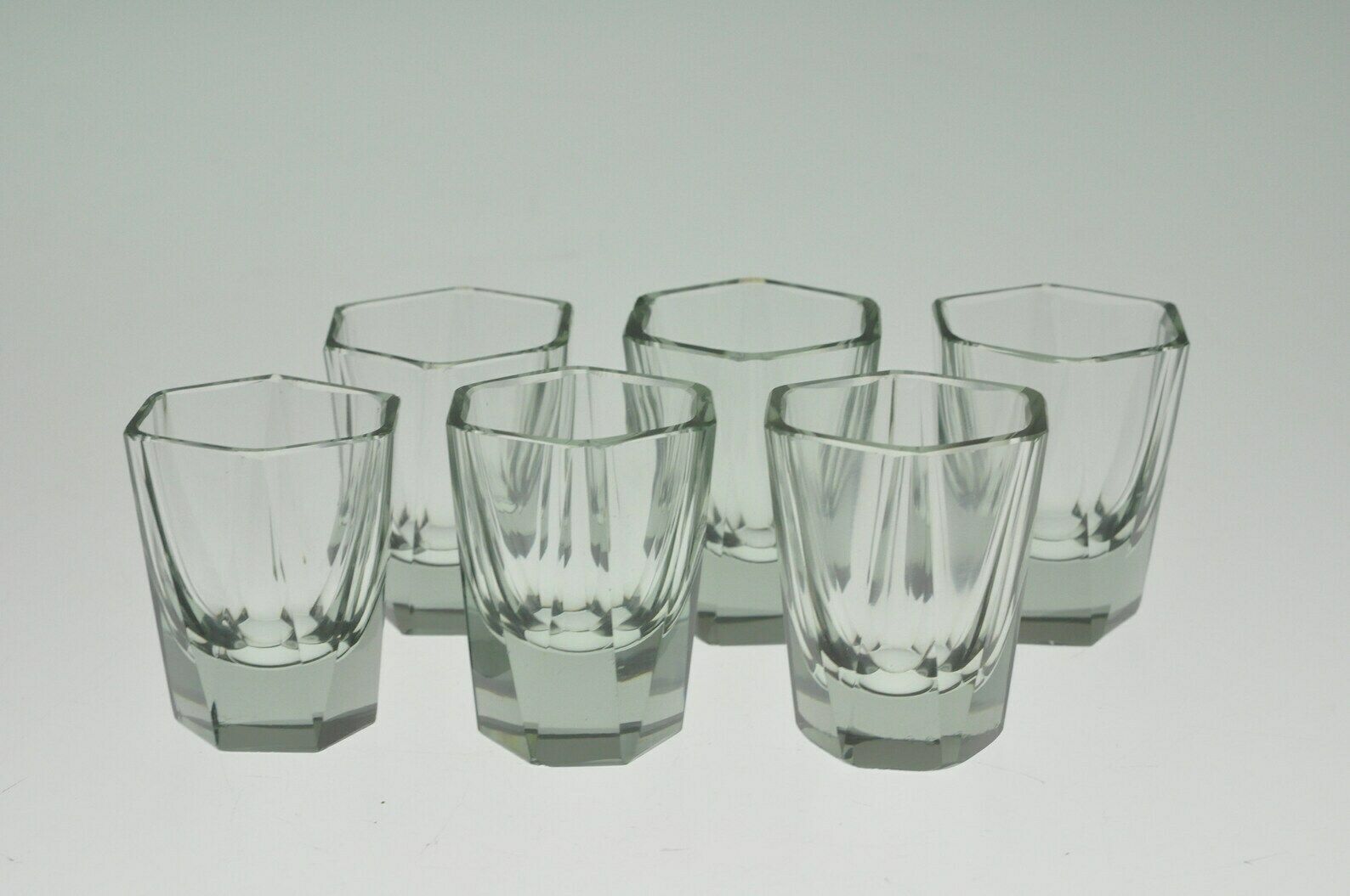 Set Van 6 Glazen, Shotglas, Shotglazen, Tsjechisch Glas, Vintage Glas photo for sale