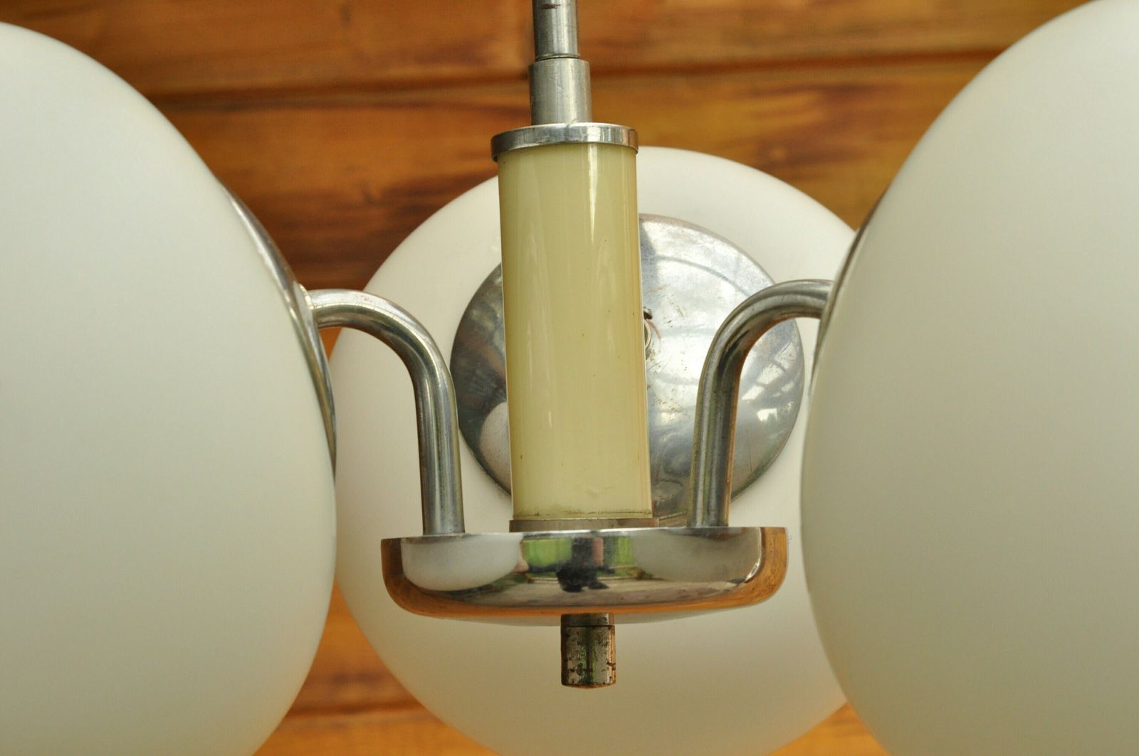 Art Deco Lamp, Chrome Lamp, Chrome Light, Art Deco Chrome And Bakelite Ceiling Lamp, Chrome Lighting, Art Deco Ceiling Light, Art Deco photo vinterior