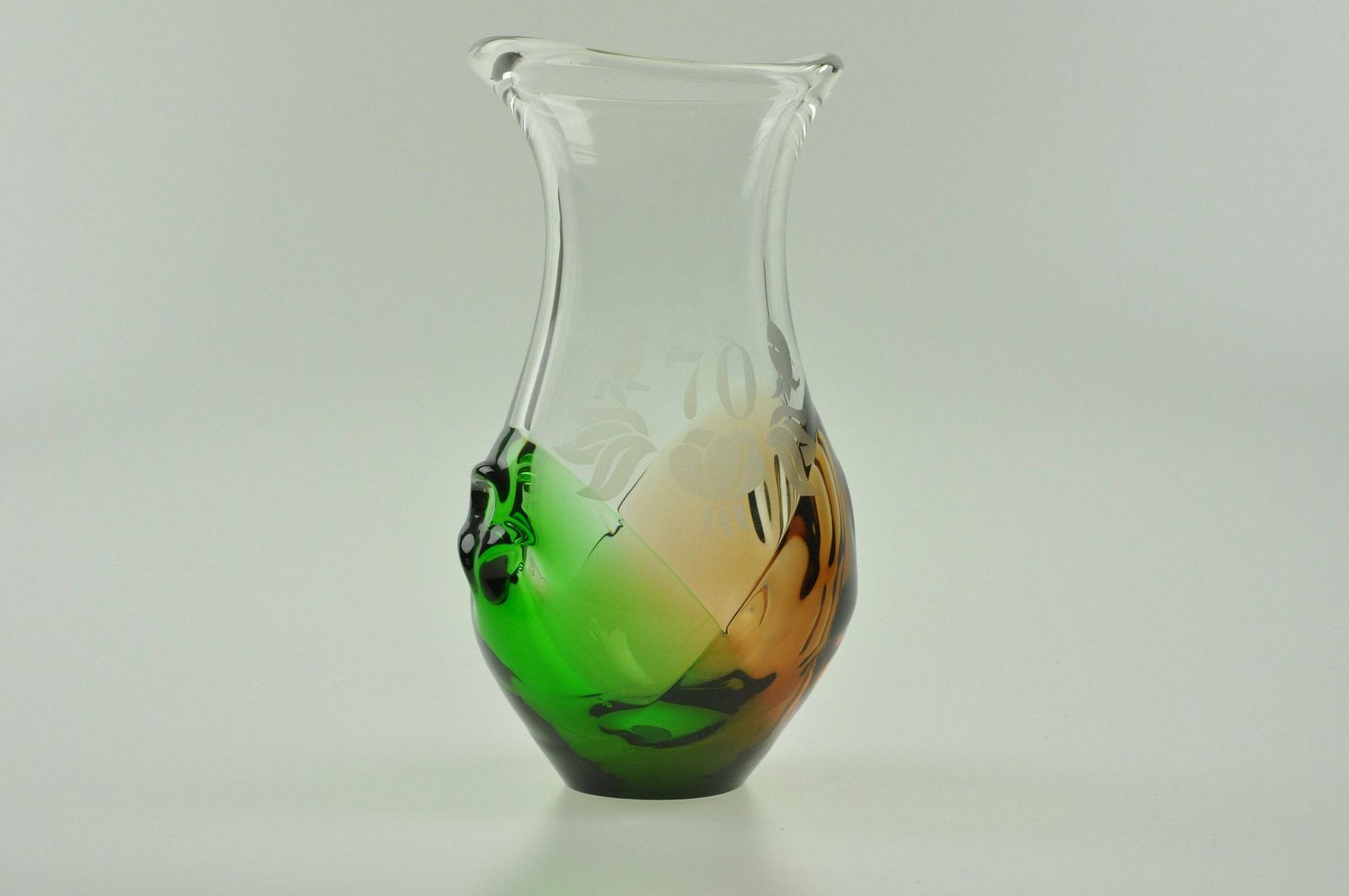 Ladislav Palecek Skrdlovice Glazen Vaas, 70e Verjaardag, Verjaardagscadeau, Cadeau Voor Moeder, Kunstglas Vaas, Tsjechische Vaas, Handgemaakt photo 105.0