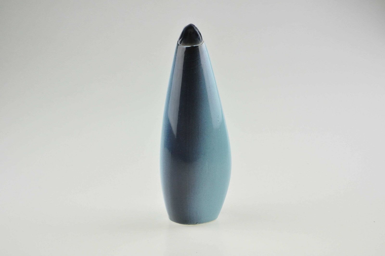 Mid Century Modernist Vase, Blue Ceramic Vase, Ceramic Vase, Czech Pottery, Ceramic Flower Vase, Pottery Vase, Mid Century, Vintage Vase photo for sale